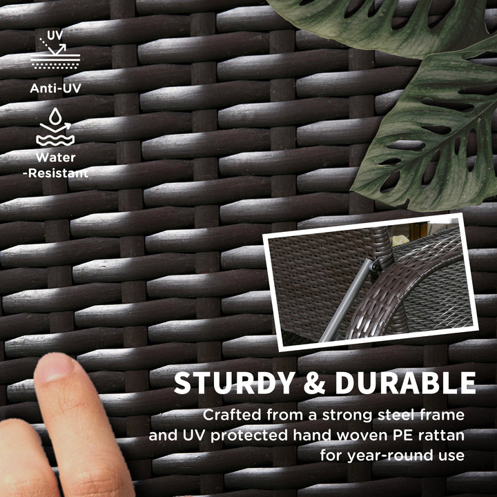 Outsunny Outdoor Lounger, Deck Lounge Chair with Headrest, 5-Level Adjustable, Backrest, Wheels, Deep Coffee and Navy Blue