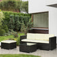Outsunny 3 Pieces Patio Furniture Set with Cushions, Outdoor PE Rattan Wicker Conversation Corner Sofa Set with Glass Top Table and Adjustable Foot for Garden, Lawn, Cream White