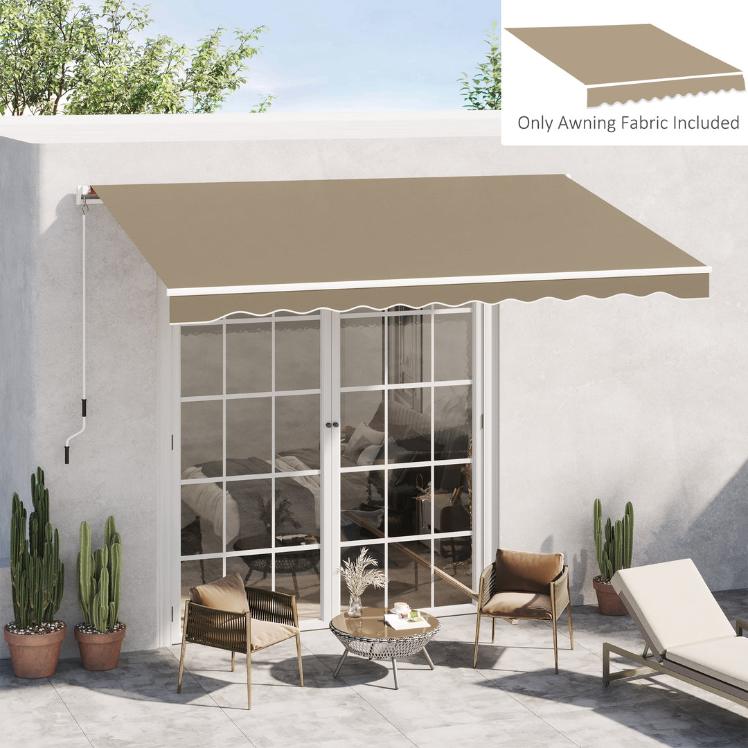 Outsunny 13' x 8' Retractable Awning Fabric Replacement Outdoor Sunshade Canopy Awning Cover, UV Protection, Beige