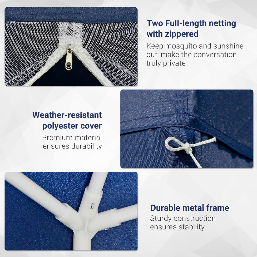 Outsunny 10x10ft Party Tent Canopy with Netting, Patio Screen House Slant Leg Outdoor Gazebo Sun Shade Shelter, Beige