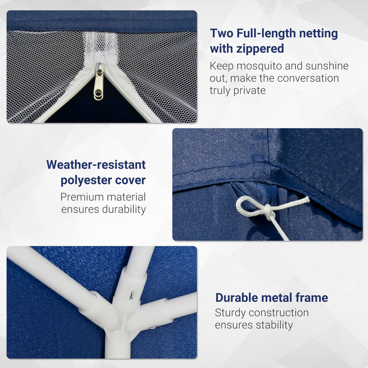 Outsunny 10x10ft Party Tent Canopy with Netting, Patio Screen House Slant Leg Outdoor Gazebo Sun Shade Shelter, Beige