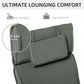 Outsunny Garden Lounger Chair Cushion Replacement, Deep Seat Patio Cushions with Thick Padded, Headrest, Removable Cover, Grey
