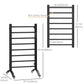 HOMCOM 8-Bar Heated Towel Warmer Rack with Built-in Timer and LED Indicators, Wall Mounted & Free Standing Carbon Steel Electric Towel Bar with Adjustable Temperature, White