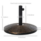Outsunny 18â€� Round Patio Umbrella Base Outdoor Decorative Cast Stone Resin Parasol Stand Market Garden Umbrella Holder, Bronze