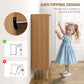 HOMCOM Shoe Storage Cabinet with 4 Flip Drawers and Adjustable Shelf, Shoe Cabinet for 8-16 Pairs of Shoes, Natural