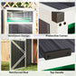 Outsunny Double Garbage Bin Shed, Lockable Outdoor Storage Shed with Openable Lid, Galvanized Frame for Garden Patio, Dark Grey