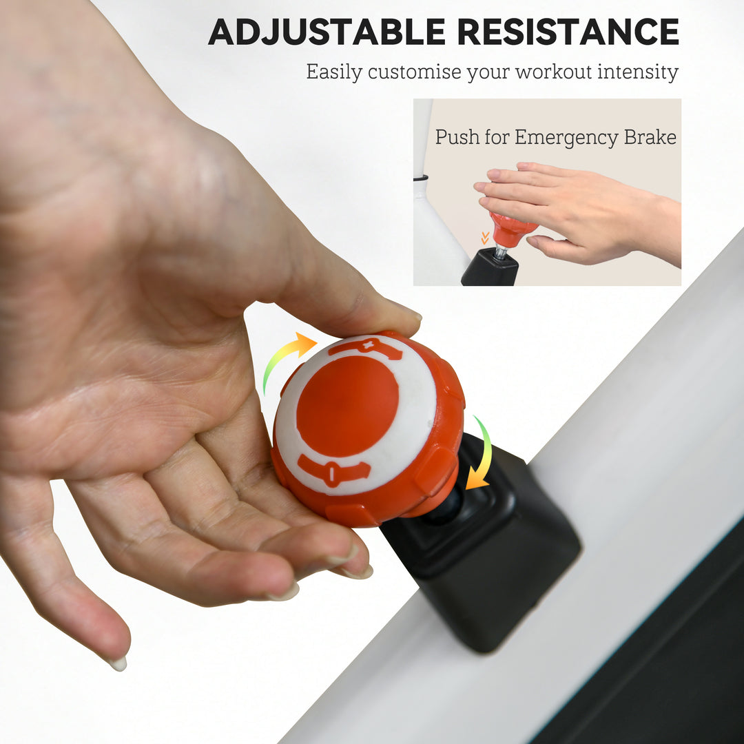 Soozier Adjustable Upright Stationary Exercise Bike w/ LCD Display, Indoor Cycling Bike for Home w/ Adjustable Resistance, White