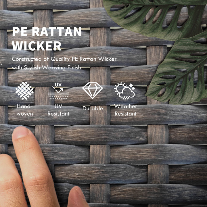 Outsunny Wicker Chaise Lounger with 5-Level Adjustable Backrest, Light Grey