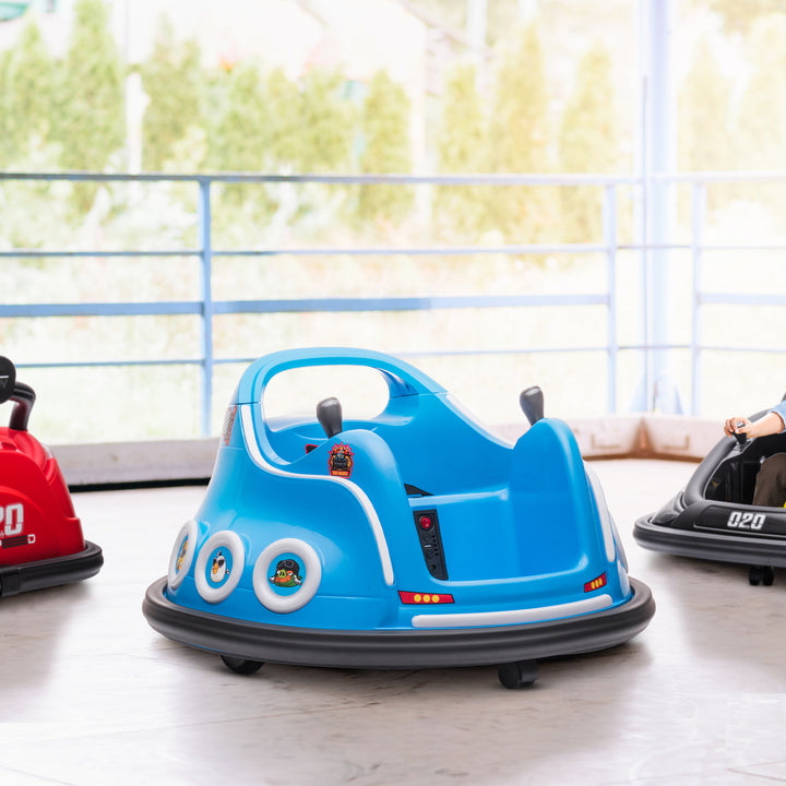 Qaba Angry Bird Licensed Electric Ride on Car, 12V Bumper Car for Kids w/ Dual Joysticks, 360 Degree Spin, Blue