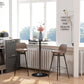 HOMCOM High Top Bar Table, Modern Round Dining Table with Painted Top and Steel Base, Bistro Table for 2 People, Black