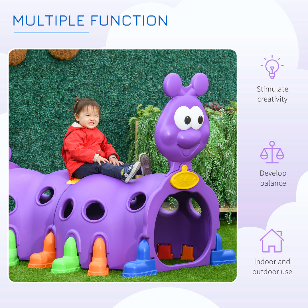 Qaba Lion Design Tunnel for Kids to Crawl Through, for 3-6 Years, Purple