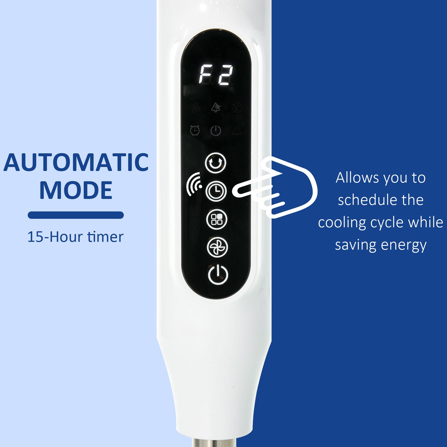 HOMCOM Standing Floor Fan with Remote Control, Stand Up Cooling Fan, Tall Pedestal Electric Fan for Home Bedroom, White