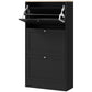 HOMCOM Modern Shoe Storage with 3 Flip Drawers and Adjustable Shelves, Shoe Cabinet Organizer for 18 Pairs of Shoes, White
