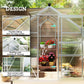 Outsunny 6' x 10' x 6.6' Polycarbonate Greenhouse, Walk-In Green House Kit Garden, Plants Grow, Galvanized Sheet Aluminum Frame with Rain Gutter, Vents and Sliding Door, Green