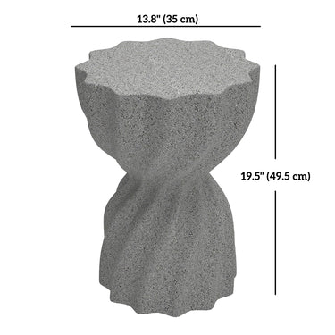 Outsunny Spiral Decorative Garden Stool, Flower Top Outdoor Stool Side Table Plant Stand Footstool for Indoor Outdoor, Grey