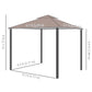 Outsunny 10' x 10' Outdoor Patio Gazebo Double Soft-top Garden Shelter Tent with Curtains, & Mesh Screen Drapes, Brown