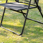 Outsunny Set of 4 Camping Chairs, Outdoor Folding Lounge Chair Set with 5 Level Adjustable Backrest, Removable Headrest, Armrest for Camping, Backyard, Black