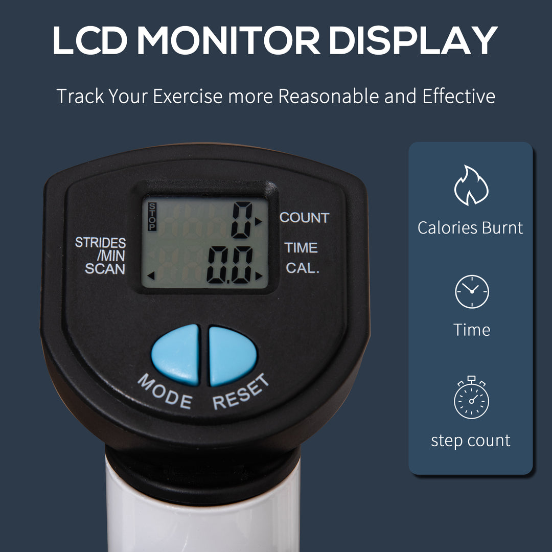 Soozier Twist Stepper Exercise Machine with Adjustable Resistance, LCD Screen - White & Green