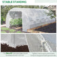 Outsunny Large Walk-in Greenhouse, 20'x10'x6.6' Tunnel Greenhouse with Zippered Door and 12 Roll-up Windows, Outdoor Green House for Garden Plant, White