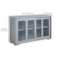 HOMCOM Kitchen Sideboard, Stackable Storage Cabinet, Sliding Glass Door Console, Serving Buffet for Kitchen & Dining Room