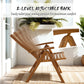 Outsunny Outdoor Folding Chair with Adjustable Back, Wood Foldable Dining Chair with Slatted Seat, Armrest, Teak