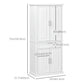 HOMCOM 72" Kitchen Pantry Cabinet, Freestanding Storage Cabinet, 4-Door Cabinet with Drawer and Adjustable Shelves, White