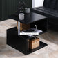 HOMCOM Wooden S Shape End Table 3 Tier Storage Shelves Organizer Living Room Side Table Desk Black