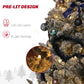 HOMCOM 5ft Prelit Artificial Christmas Tree with Blue Ornaments, Flocked Christmas Tree with LED Lights for Holiday