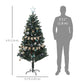 HOMCOM 4FT Pre-Lit Decorated Christmas Tree with Red Berries and Pine Cones Snow Flocked Christmas Tree with LED Lights Green
