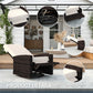 Outsunny Outdoor Rattan Wicker Lounge Chair with Footrest & Soft Cushion for Patio, Garden, Backyard, Sky Blue