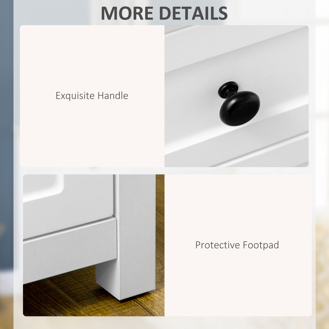 HOMCOM Sideboard, Modern Kitchen Storage Cabinet with Drawers and Adjustable Shelf, for Living Room and Entryway, White