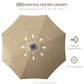 Outsunny LED Patio Umbrella, Lighted Deck Umbrella with 4 Lighting Modes, Solar & USB Charging, Charcoal Grey