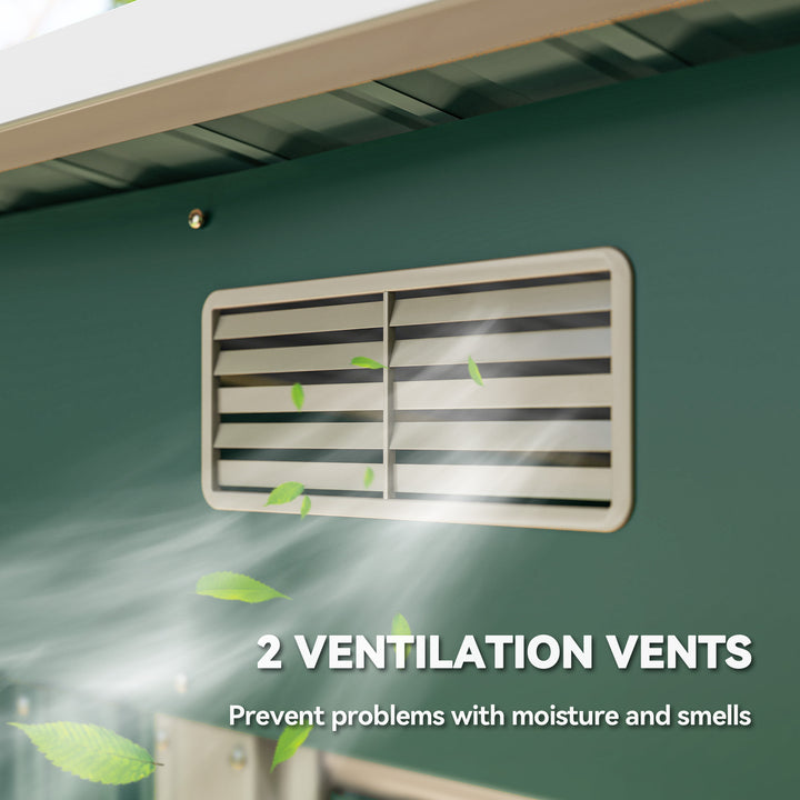 Outsunny 7'x 4' Metal Patio Storage Shed Garden Lockable Shed Tool Utility Storage Unit, Light Green