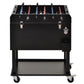 Outsunny 68QT Patio Cooler Ice Chest with Foosball Table Top, Portable Poolside Party Bar Cold Drink Rolling Cart on Wheels with Tray Shelf Black