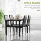 HOMCOM 5-Piece Rectangular Glass Kitchen Table and Chairs with Metal Frame and Faux Leather Upholstery for Dining Room, White