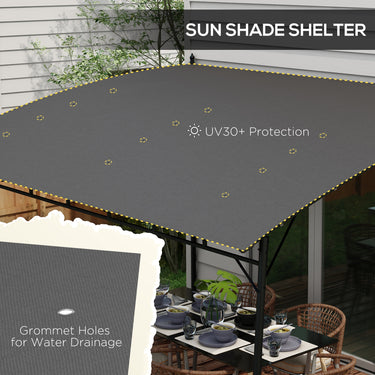 Outsunny 10' x 13' Outdoor Pergola with UV30+ Protection Canopy and Steel Frame for Porch, Patio, Deck, Backyard, Dark Grey