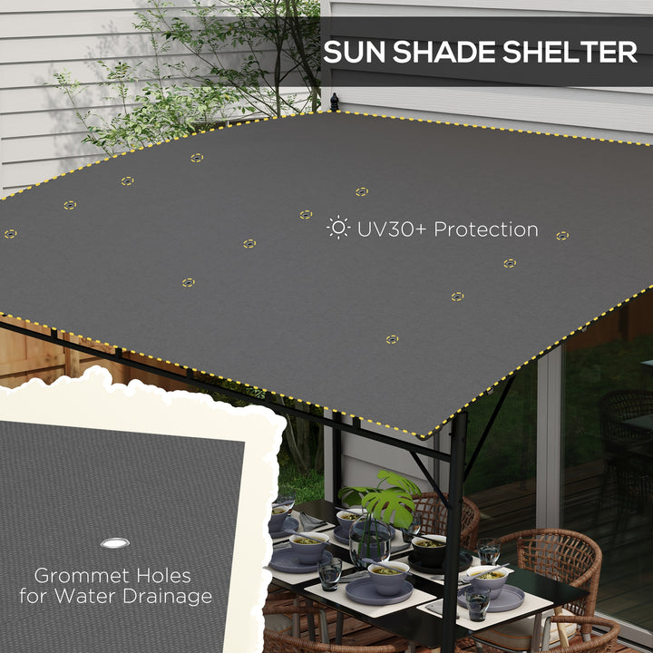 Outsunny 10' x 13' Outdoor Pergola with UV30+ Protection Canopy and Steel Frame for Porch, Patio, Deck, Backyard, Dark Grey