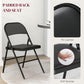 HOMCOM Set of 2 Metal Foldable Chairs, PU Leather Padded Folding Chairs with Cushion Seat and Open Back for Indoor, Black