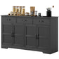 HOMCOM Sideboard Buffet Cabinet with Storage, Modern Coffee Bar Cabinet with 3 Drawers and Adjustable Shelves, Distressed White