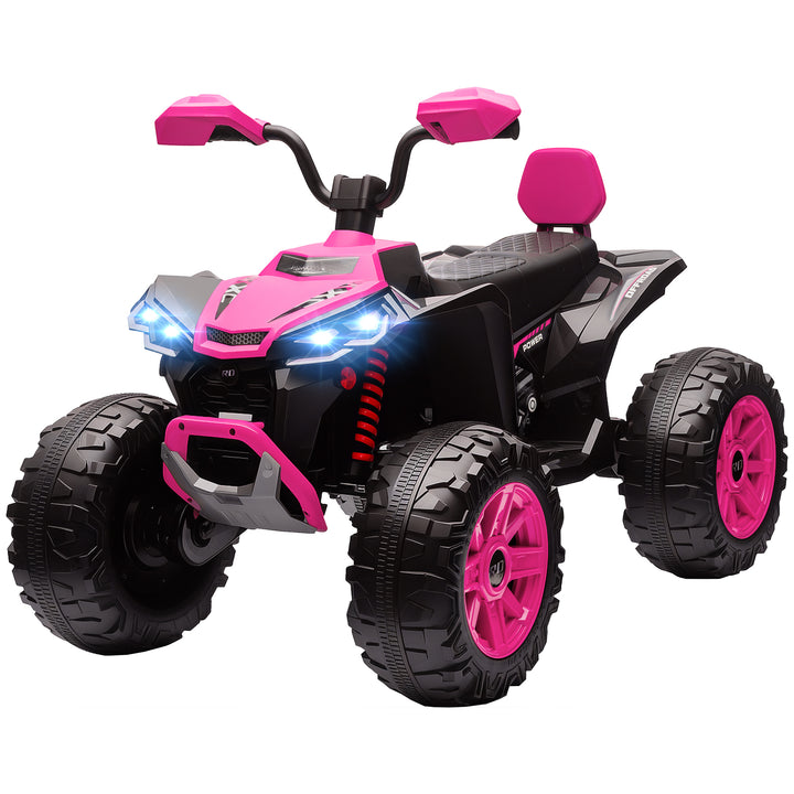 Qaba 2-Seater All-Terrain 4 Wheeler, 24V Kids ATV Ride-On, Electric Quad Car with Dual Motor, for Boys and Girls, Pink