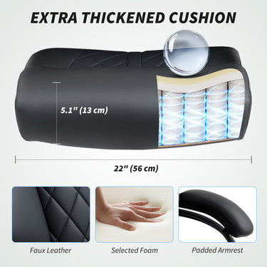 HOMCOM Office Chair with Spring Padding, PU Leather Computer Chair with Quiet Swivel Wheels, High Back, Black