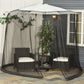 Outsunny Outdoor Patio 7.5ft Umbrella Table Screen Mosquito Bug Net, Garden Large Umbrella Cover Netting with Zippered Door, Black (Mosquito Netting ONLY)