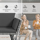 Outsunny Convertible Wicker Loveseat Grey Patio Chaise Lounge