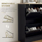 HOMCOM Slim Shoe Storage Cabinet, Modern Shoe Cabinet with 2 Flip Drawers and Adjustable Shelves for 12 Pairs, Black