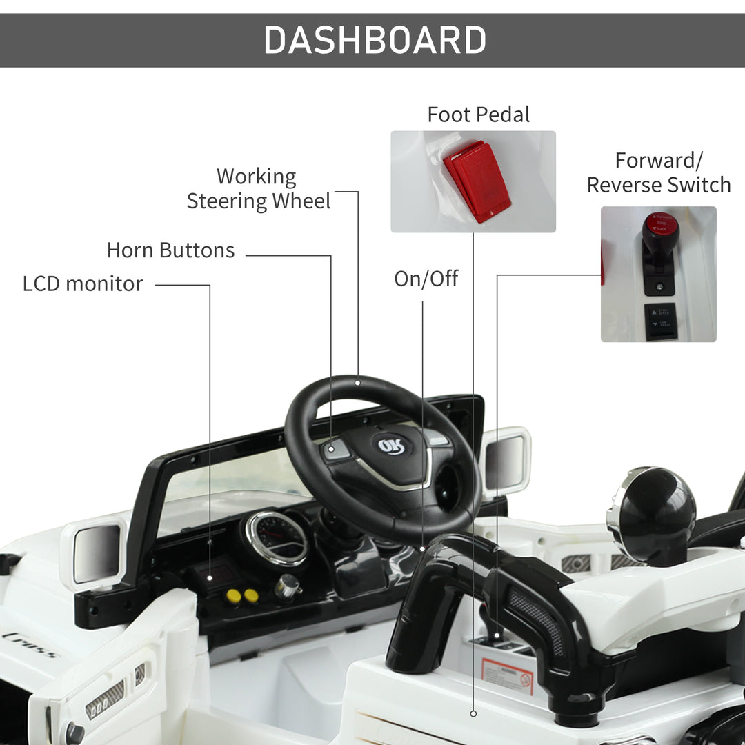 Aosom 12V Kids Electric Toy Car Jeep Power Wheels with Remote Control Black