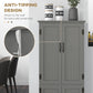 HOMCOM 48" 4-Door Storage Cabinet Multi-Storey Large Space Pantry with Adjustable Shelves Black