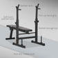 Soozier Adjustable Weight Bench, Foldable Bench Press with Barbell Rack and Dip Station for Home Gym, Strength Training Multiuse Workout Bench, Black and Grey