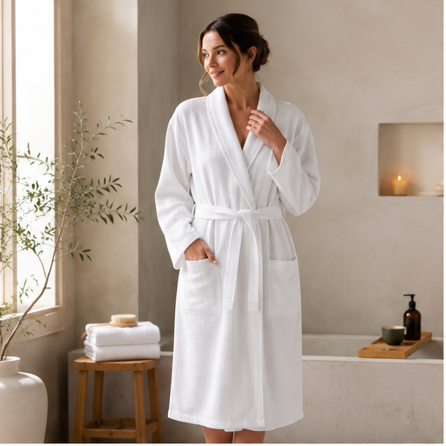 Aarniva Muslin Bathrobe | Ultra-Soft & Breathable | Classic White