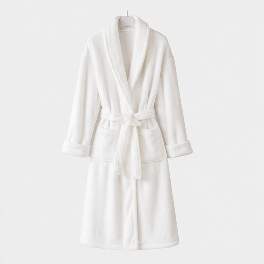 Aarniva Plush Bathrobe | Ultra-Soft & Cozy | Classic White