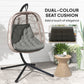 Outsunny Outdoor Swing Cushion, Tufted Patio Cushion Replacement for Garden Chair Egg Chair,  Indoor Outdoor Seat Cushion, Grey